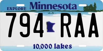 MN license plate 794RAA