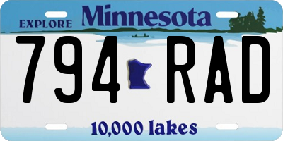 MN license plate 794RAD