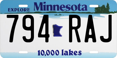 MN license plate 794RAJ