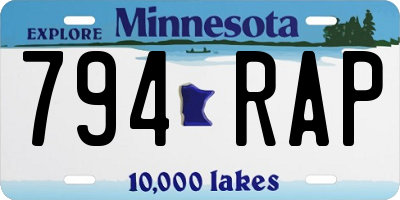 MN license plate 794RAP