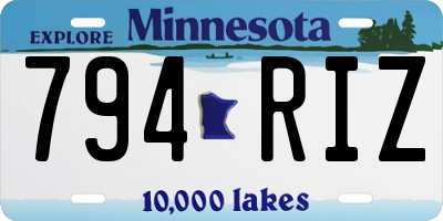MN license plate 794RIZ