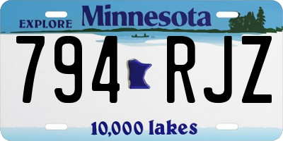 MN license plate 794RJZ