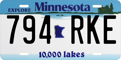 MN license plate 794RKE