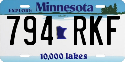 MN license plate 794RKF