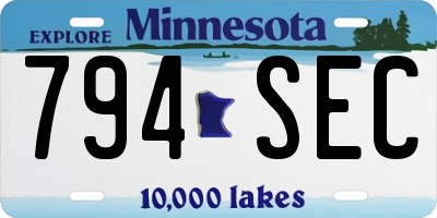 MN license plate 794SEC