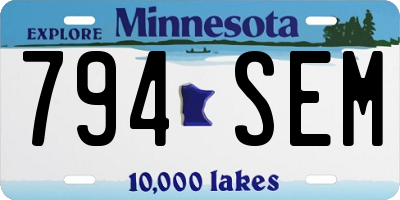 MN license plate 794SEM