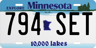 MN license plate 794SET