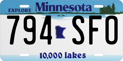 MN license plate 794SFO