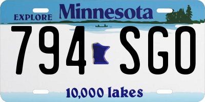 MN license plate 794SGO