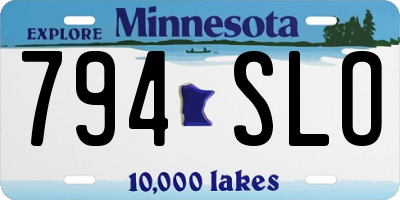 MN license plate 794SLO