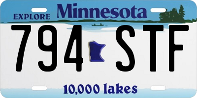 MN license plate 794STF