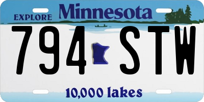 MN license plate 794STW