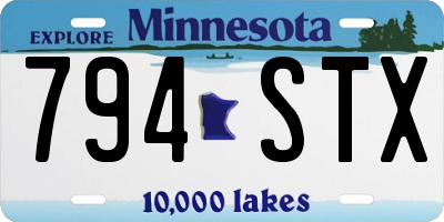 MN license plate 794STX
