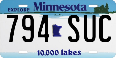 MN license plate 794SUC