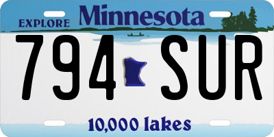 MN license plate 794SUR