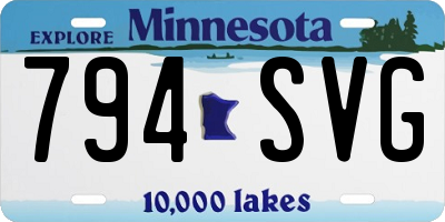 MN license plate 794SVG
