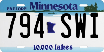 MN license plate 794SWI