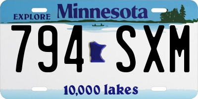 MN license plate 794SXM