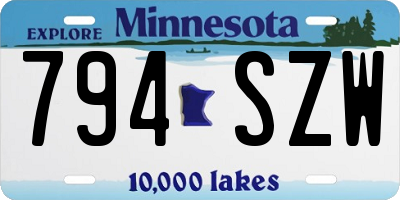 MN license plate 794SZW