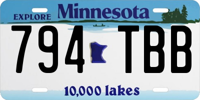 MN license plate 794TBB