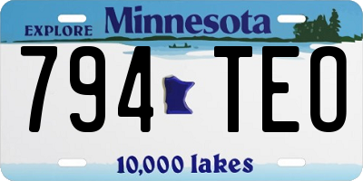 MN license plate 794TEO