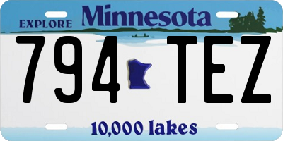 MN license plate 794TEZ