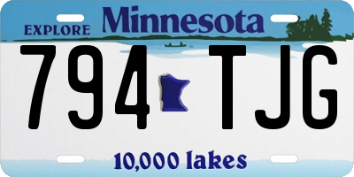 MN license plate 794TJG
