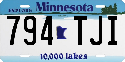 MN license plate 794TJI
