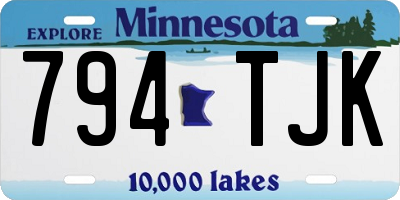 MN license plate 794TJK