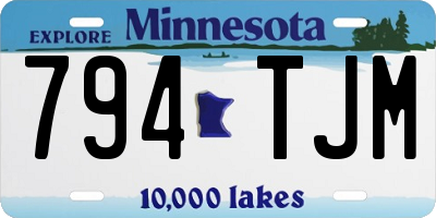 MN license plate 794TJM