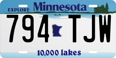 MN license plate 794TJW