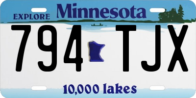 MN license plate 794TJX