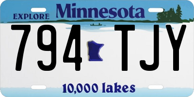 MN license plate 794TJY