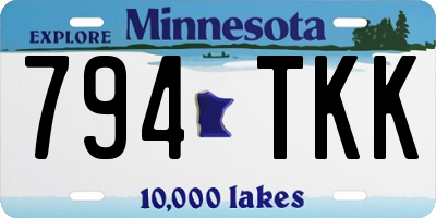 MN license plate 794TKK