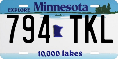 MN license plate 794TKL