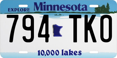 MN license plate 794TKO