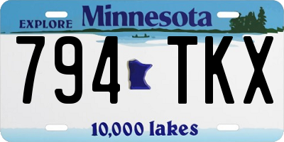 MN license plate 794TKX