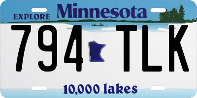 MN license plate 794TLK