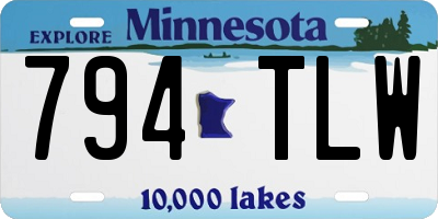 MN license plate 794TLW