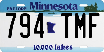 MN license plate 794TMF