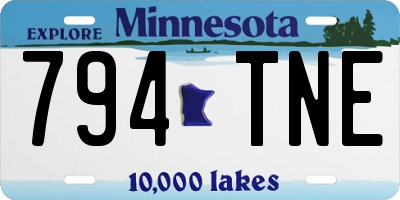 MN license plate 794TNE