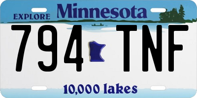 MN license plate 794TNF