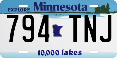 MN license plate 794TNJ