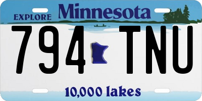 MN license plate 794TNU