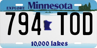 MN license plate 794TOD