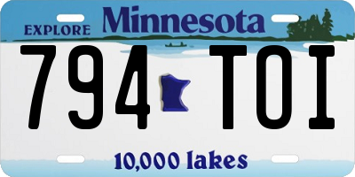 MN license plate 794TOI
