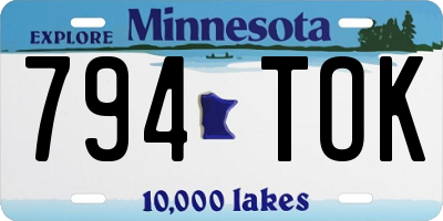 MN license plate 794TOK