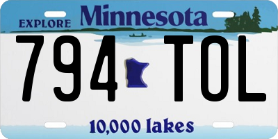MN license plate 794TOL