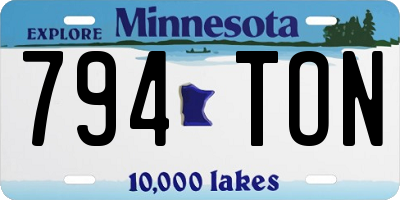 MN license plate 794TON