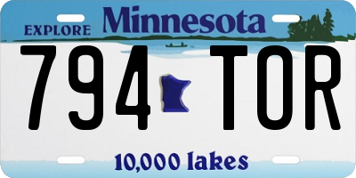 MN license plate 794TOR